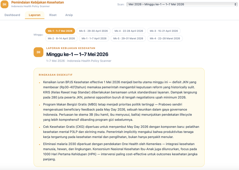 Indonesian Health Policy News Scanner